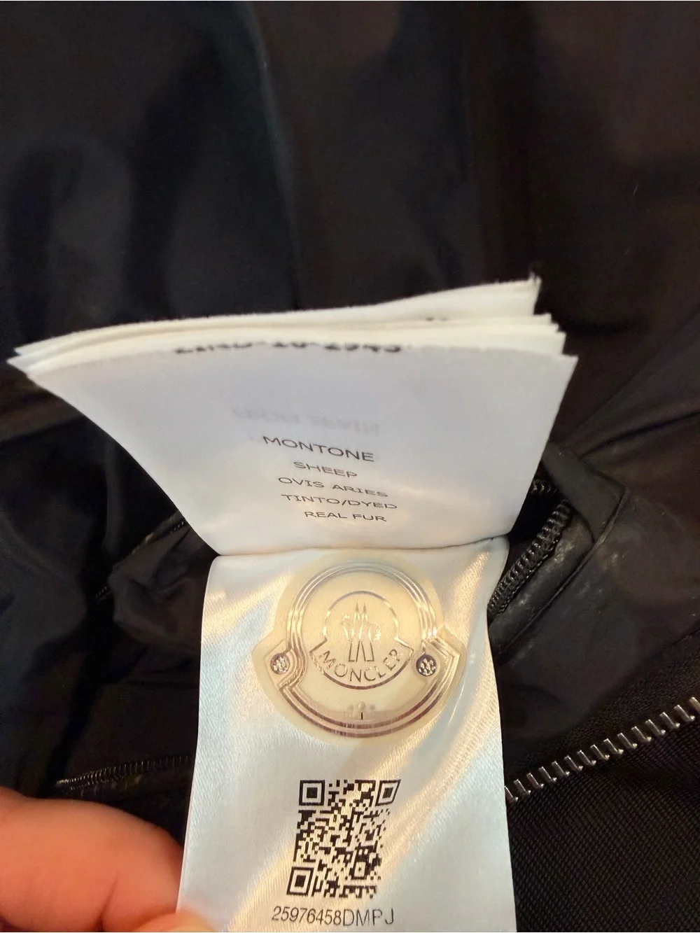 Moncler Black Quilted Puffer Vest with Cream Shearling Collar